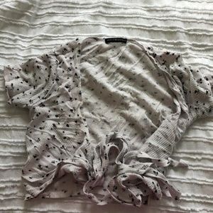 BRANDY MELVILLE floral cross tie top